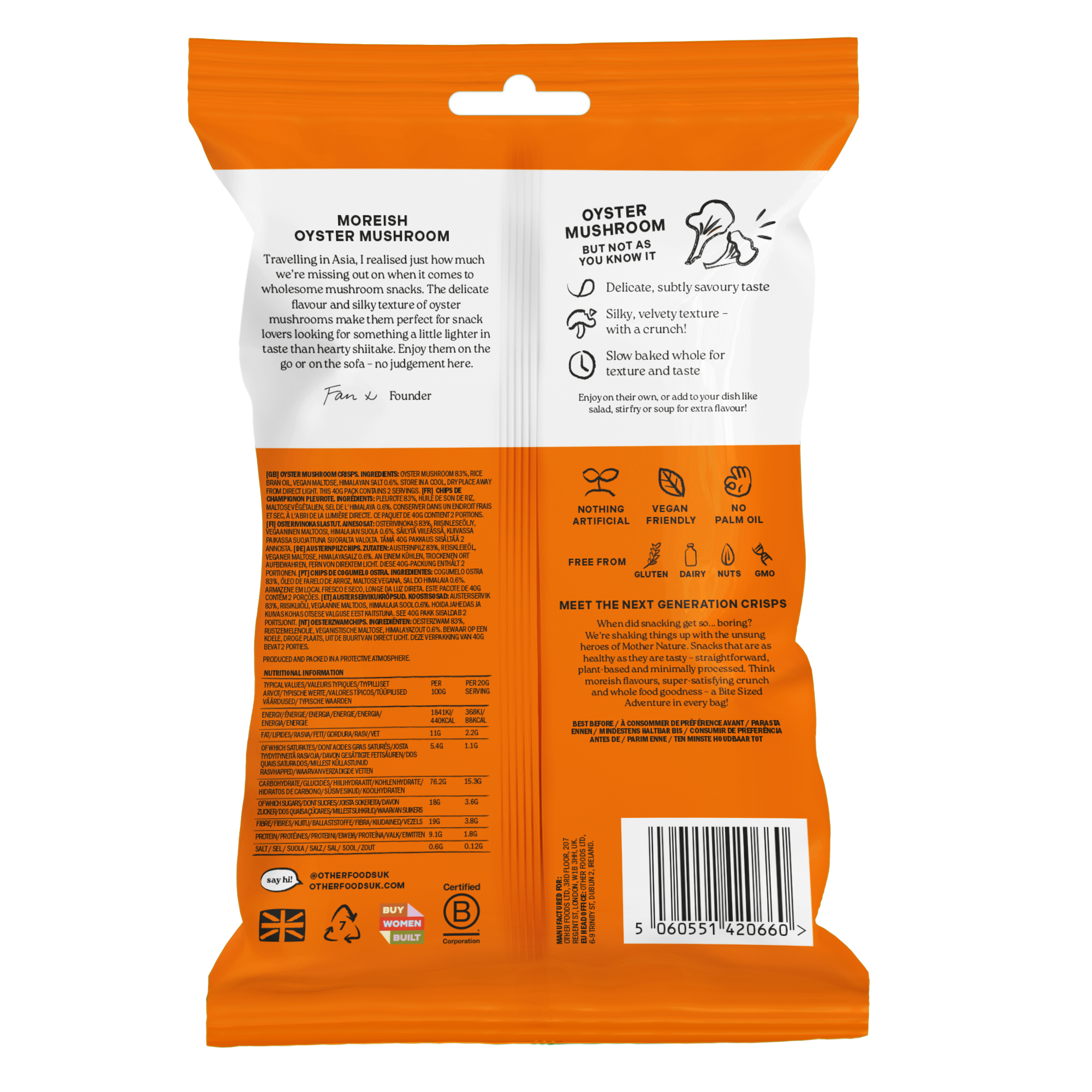 Oyster Mushroom Chips (8x40g)