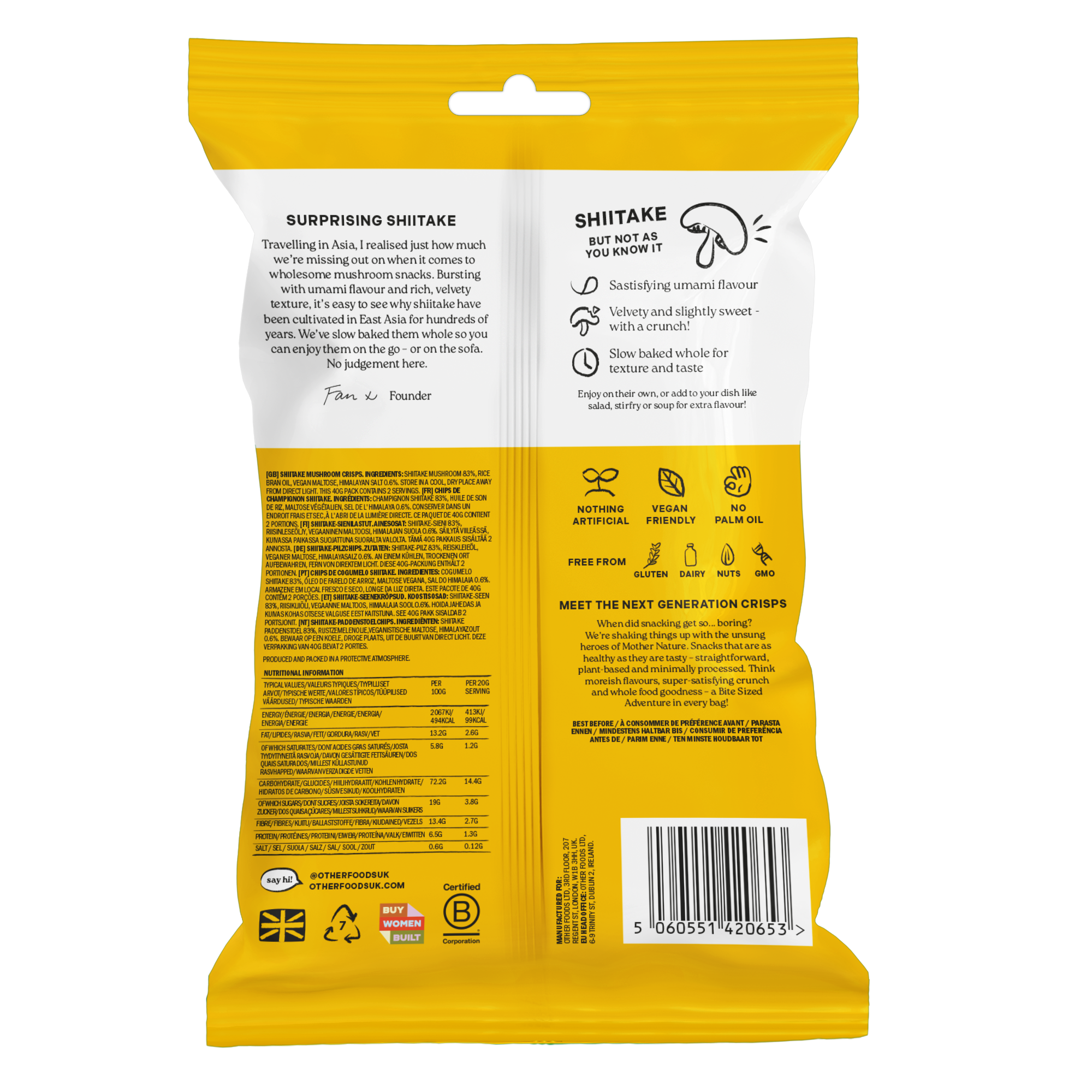 Shiitake Mushroom Chips (8x40g)