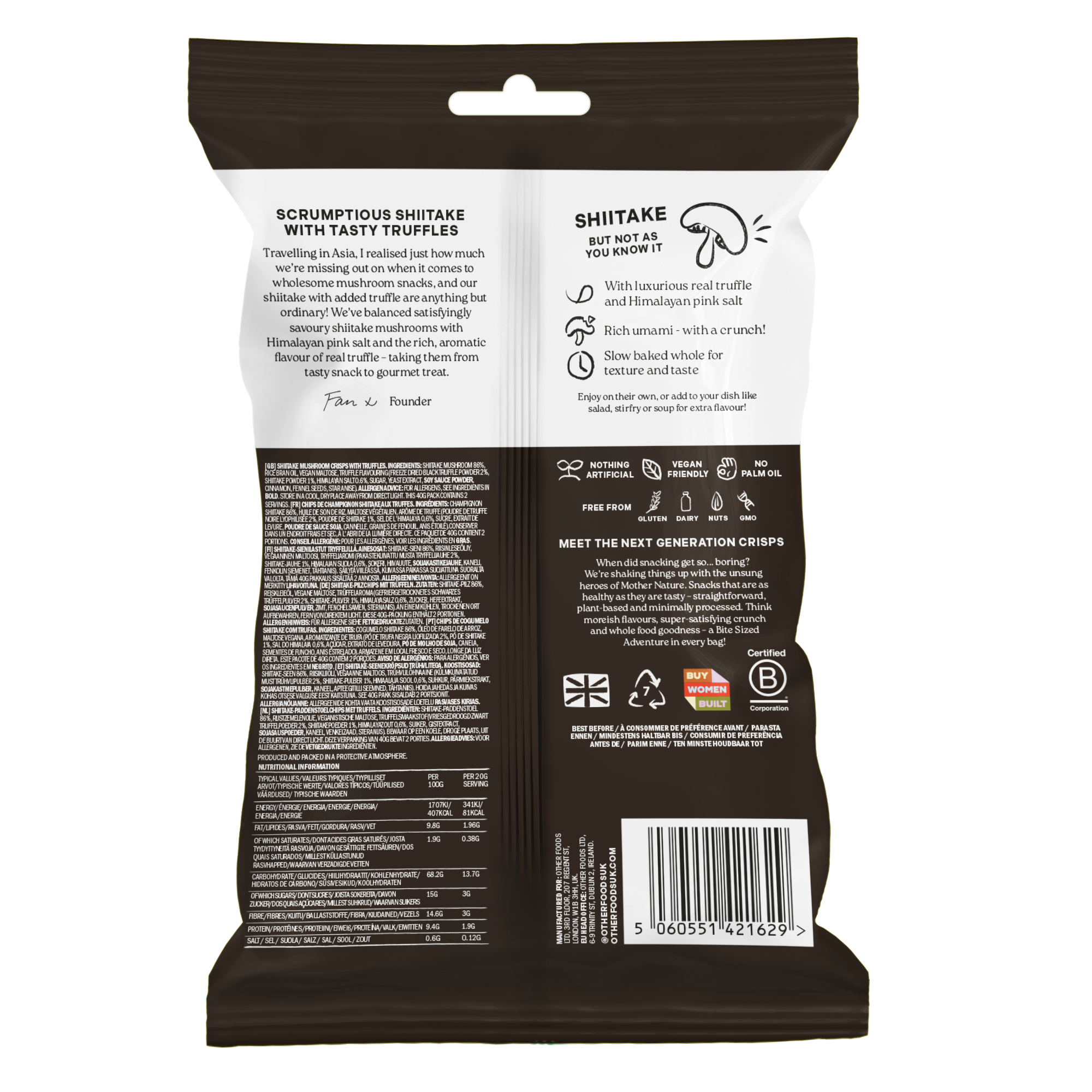 Truffle Shiitake Mushroom Chips (8x40g)