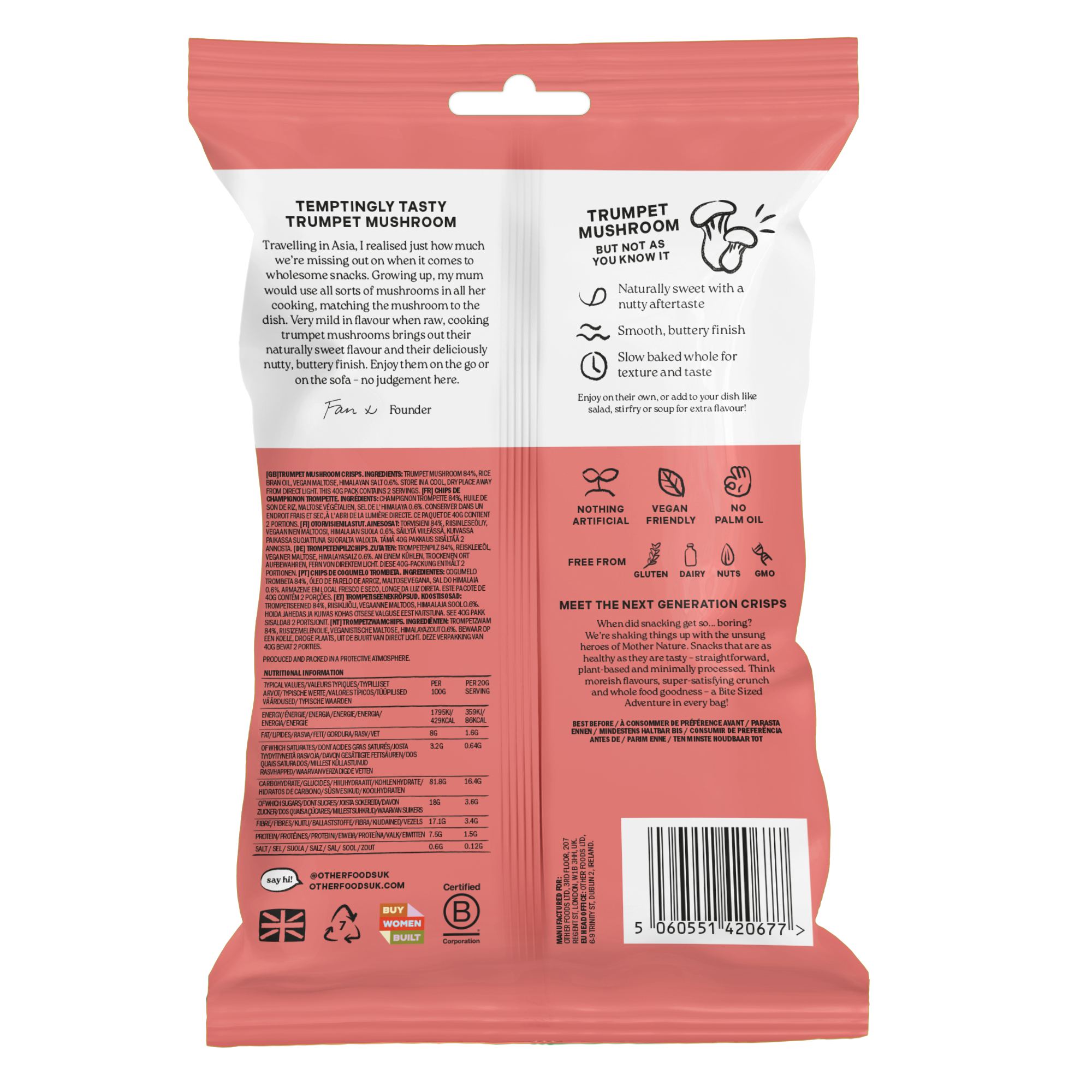 Trumpet Mushroom Chips (8x40g)